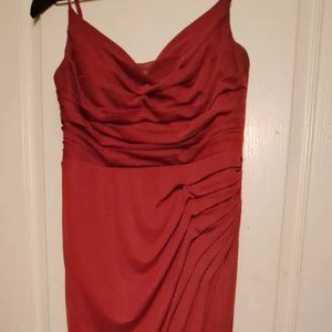 Rust colored party dress, long, petite,